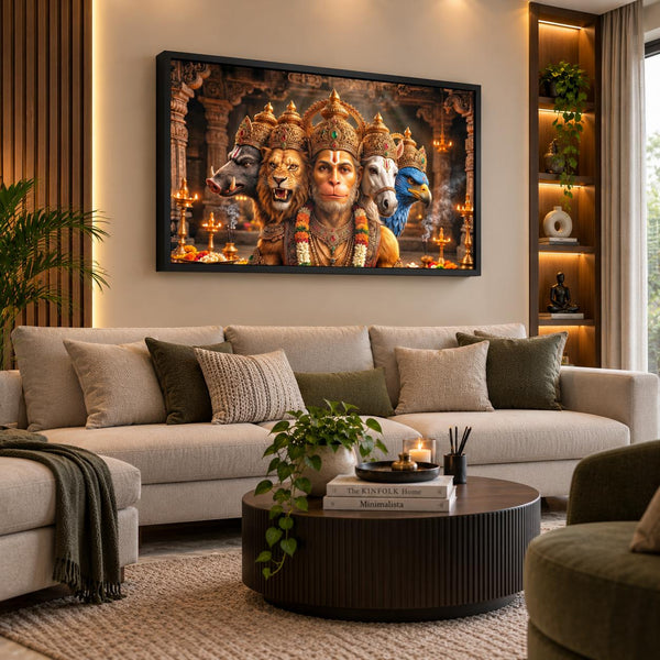 Panchmukhi Hanuman Canvas Wall Art - A Premium Wall Art