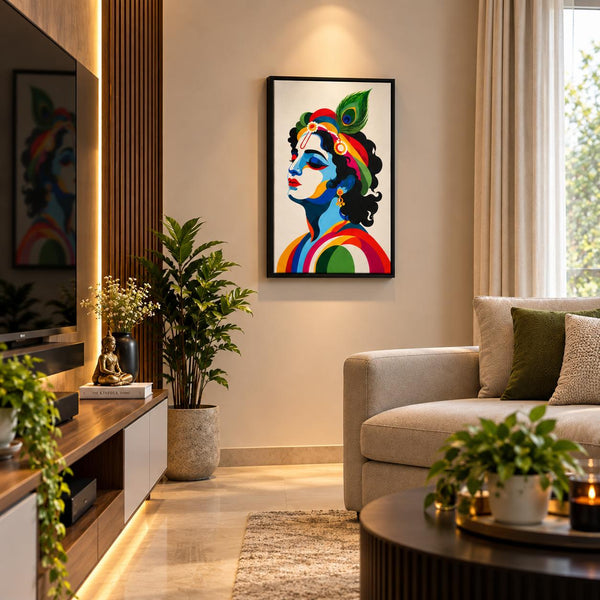 A Beautiful Painting of Lord Krishna On Canvas Art