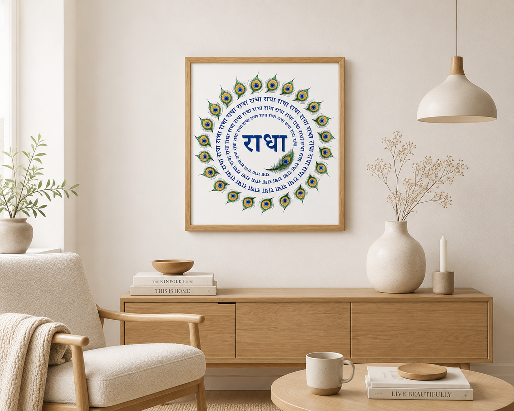 The Devotion Radha Name Art Frame