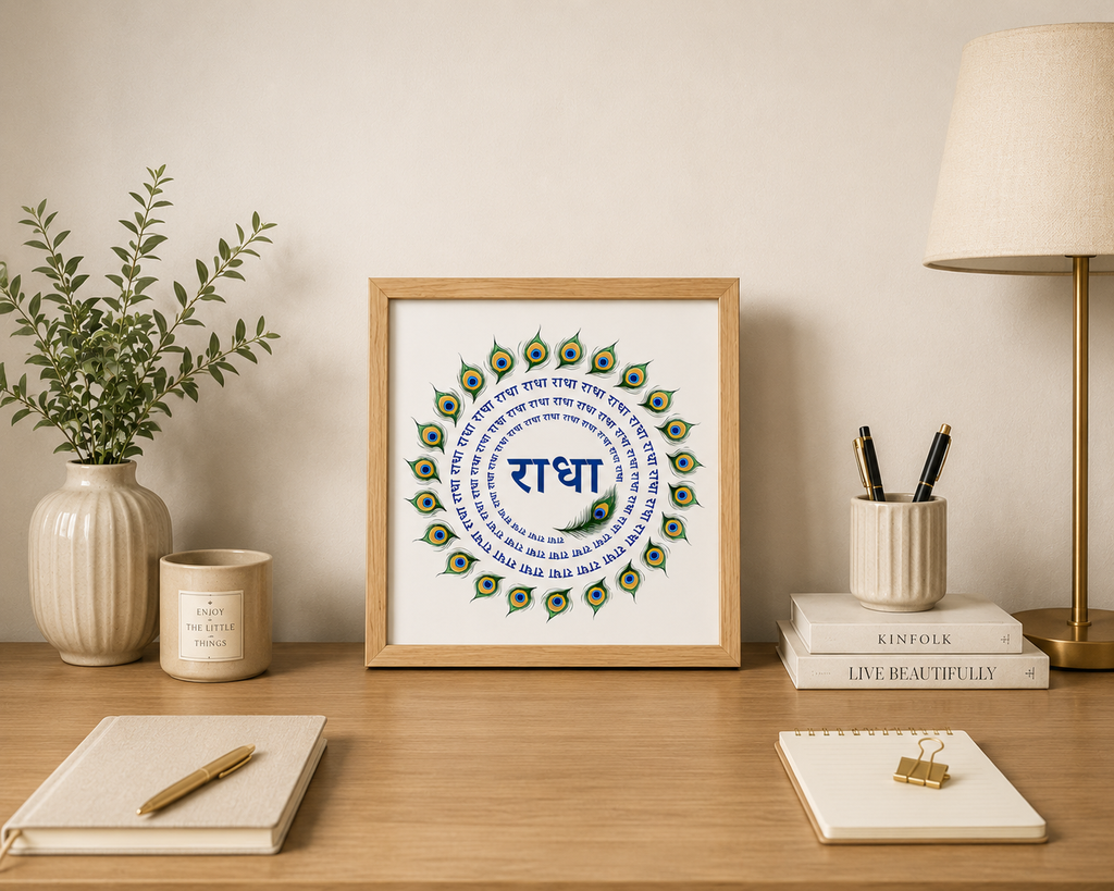 The Devotion Radha Name Art Frame