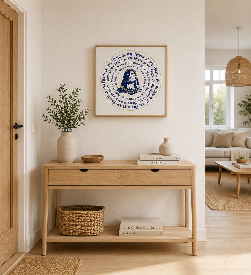 The Devotion Om Namah Shivay Spiritual Mantra Frame