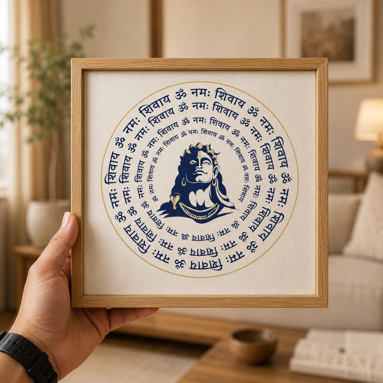 The Devotion Om Namah Shivay Spiritual Mantra Frame