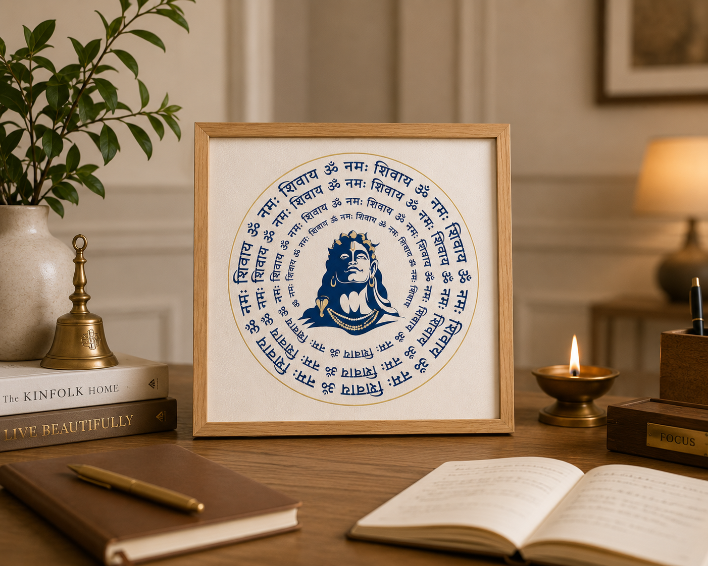 The Devotion Om Namah Shivay Spiritual Mantra Frame