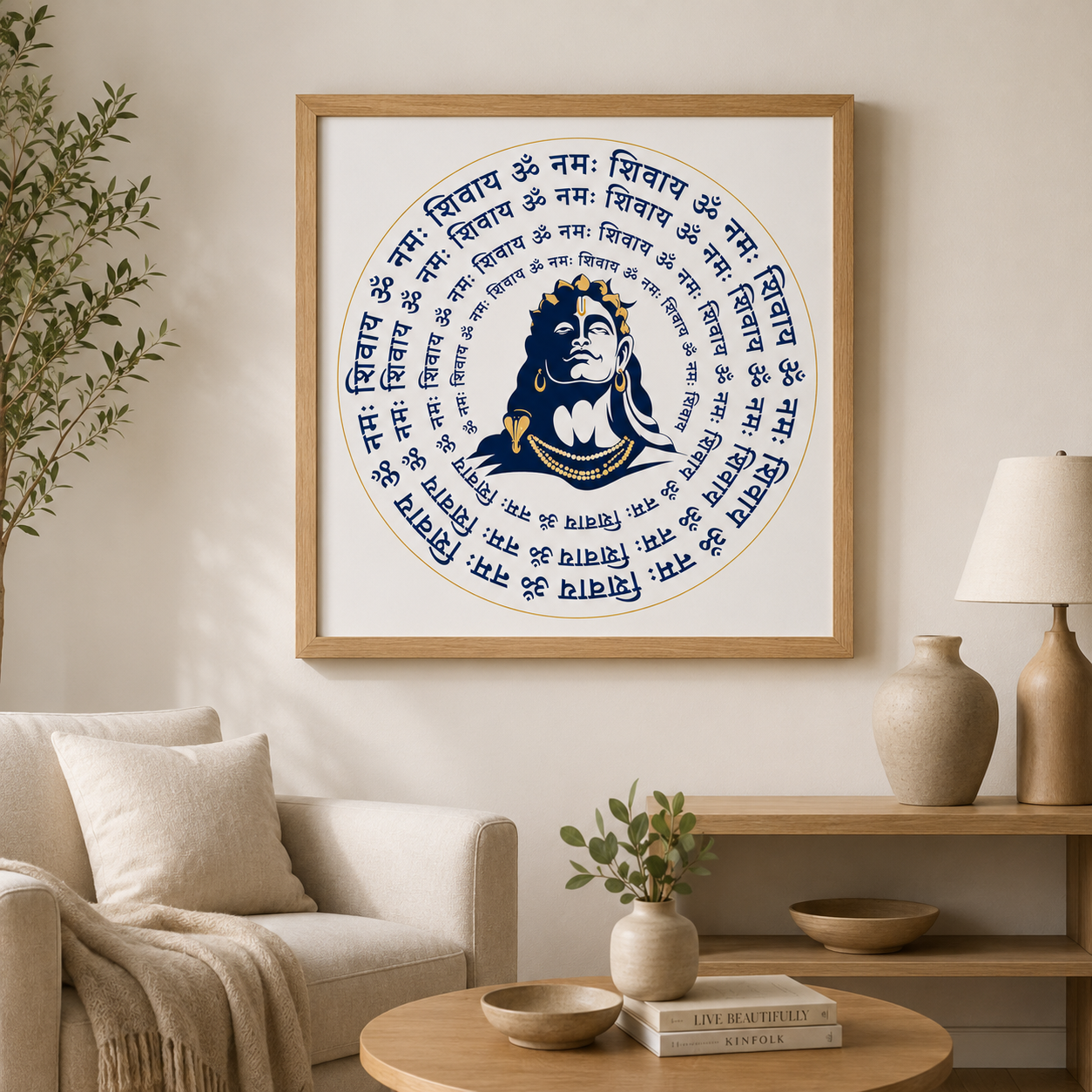 The Devotion Om Namah Shivay Spiritual Mantra Frame