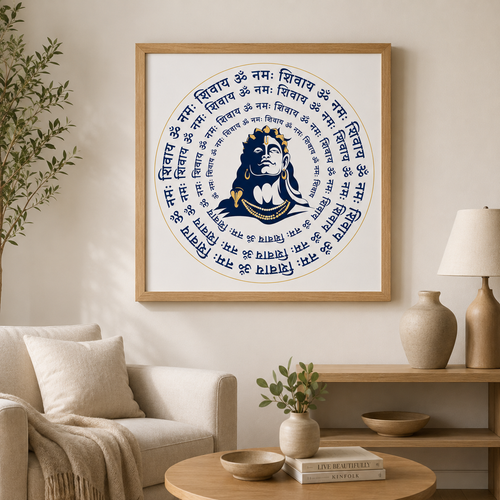 The Devotion Om Namah Shivay Spiritual Mantra Frame