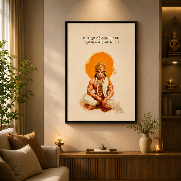 Sankat Mochan Hanuman Floating Canvas art